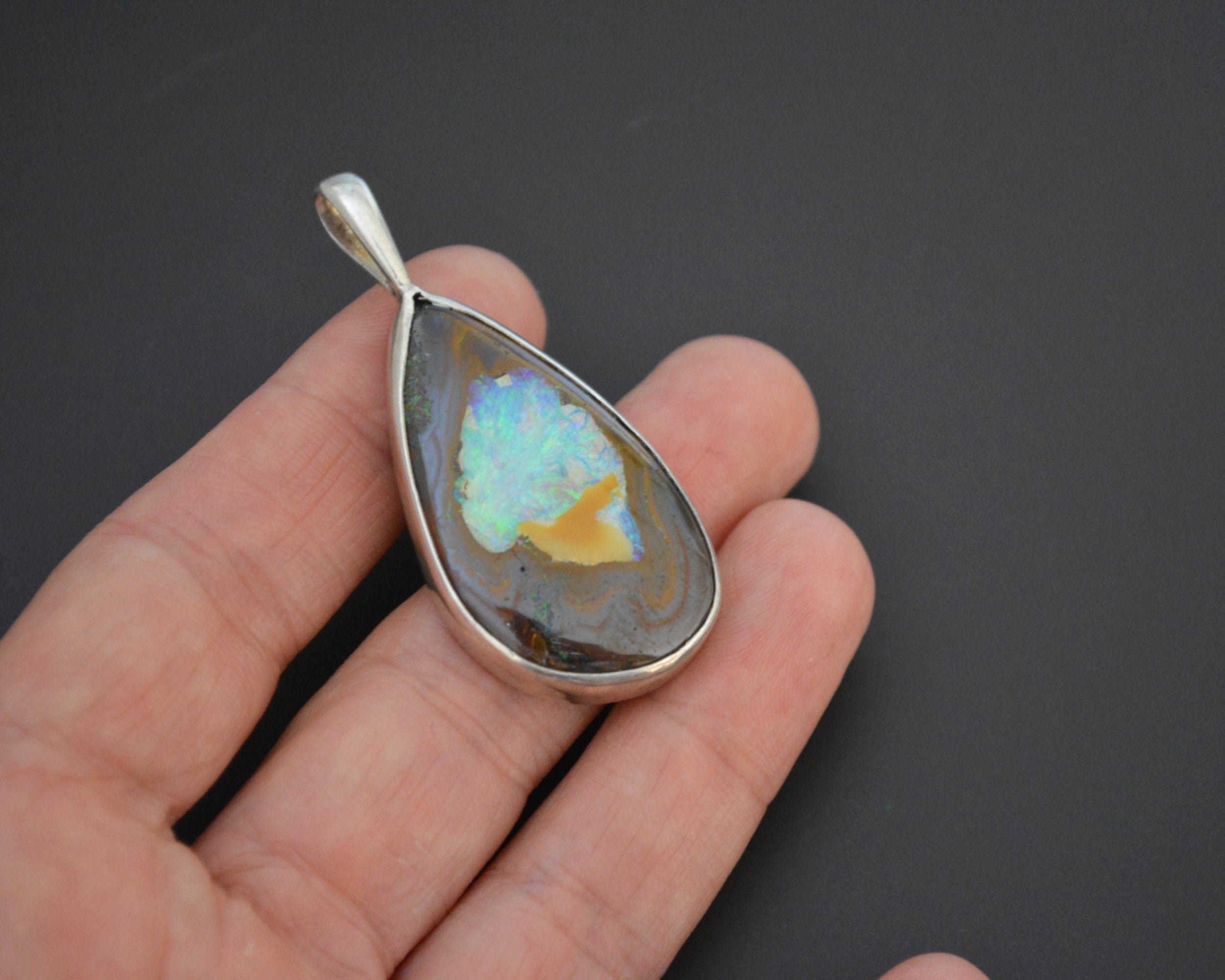 Opal Sterling Silver Pendant