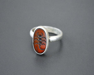 Scorpion Carnelian Ring - Size 9
