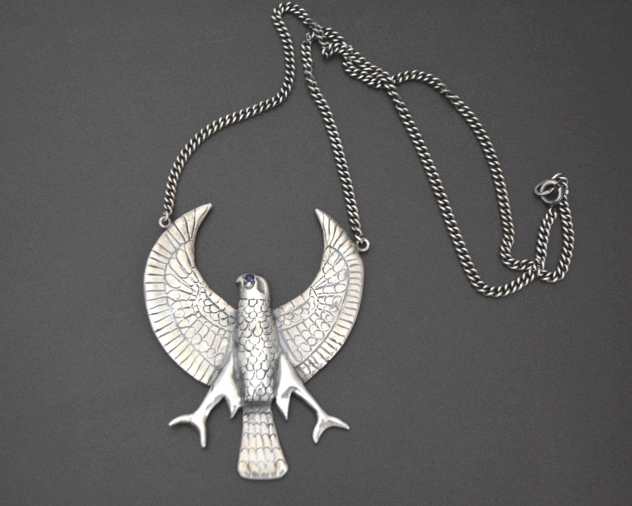Large Eagle Silver Necklace