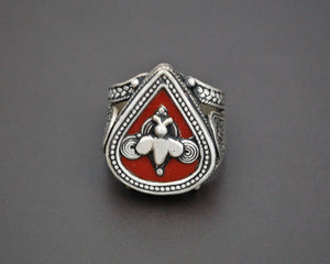 Vintage Kazakh Silver Ring - Size 8