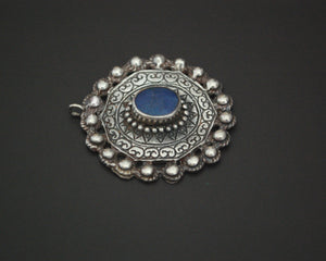 Ethnic Lapis Lazuli Sterling Silver Pendant