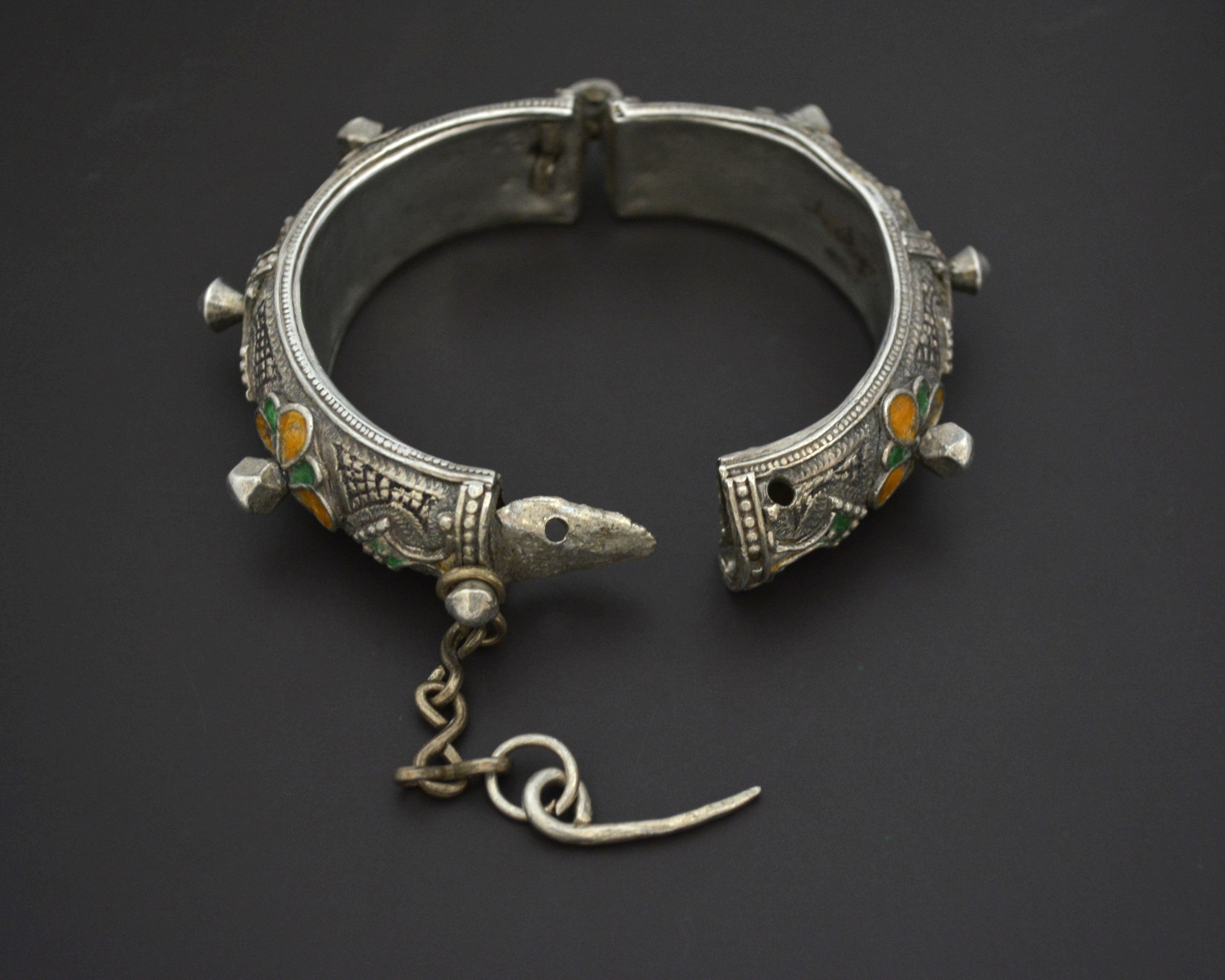 Berber Hinged Enamel Bracelet - SMALL