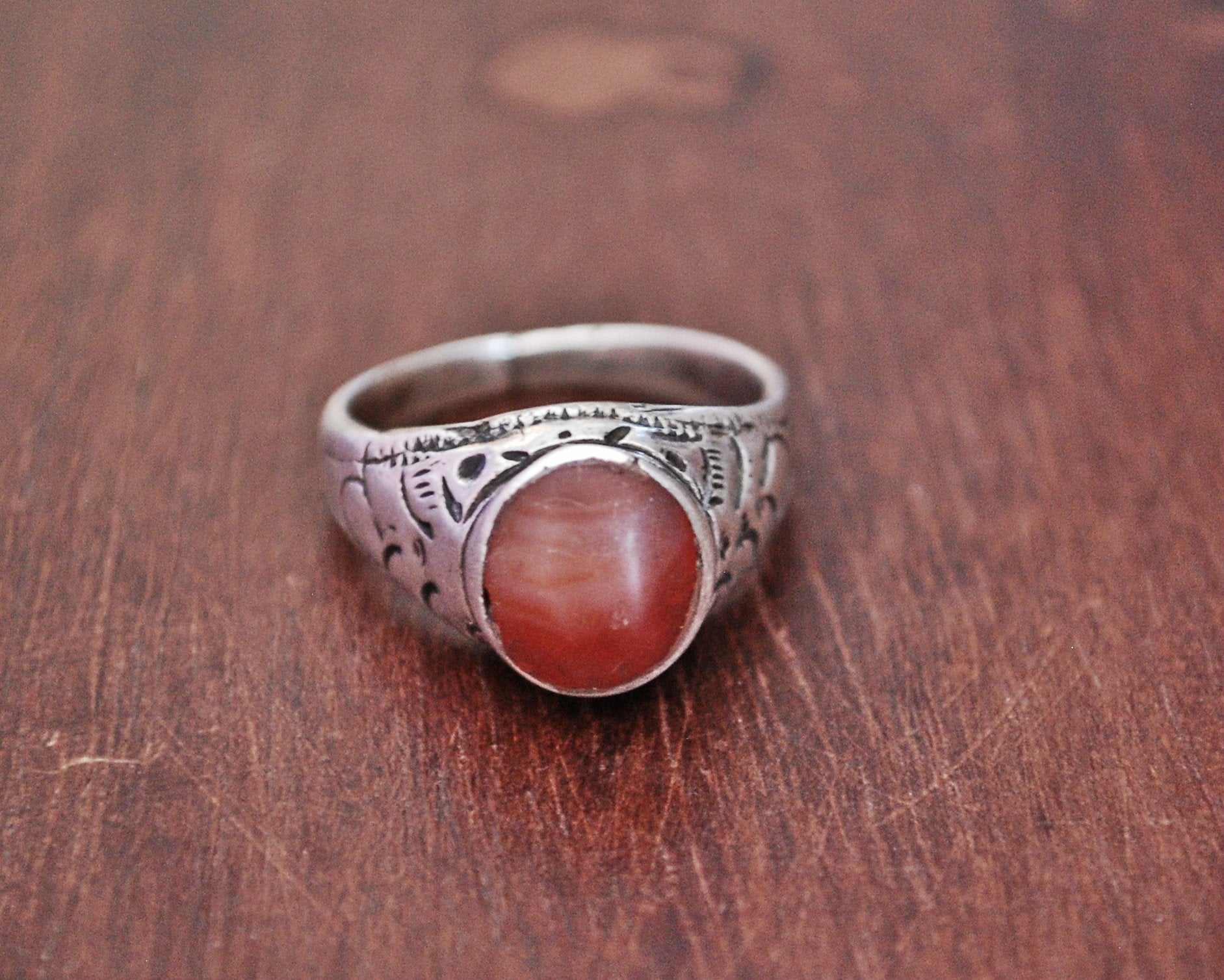 Afghani Carnelian Ring - Size 7.5