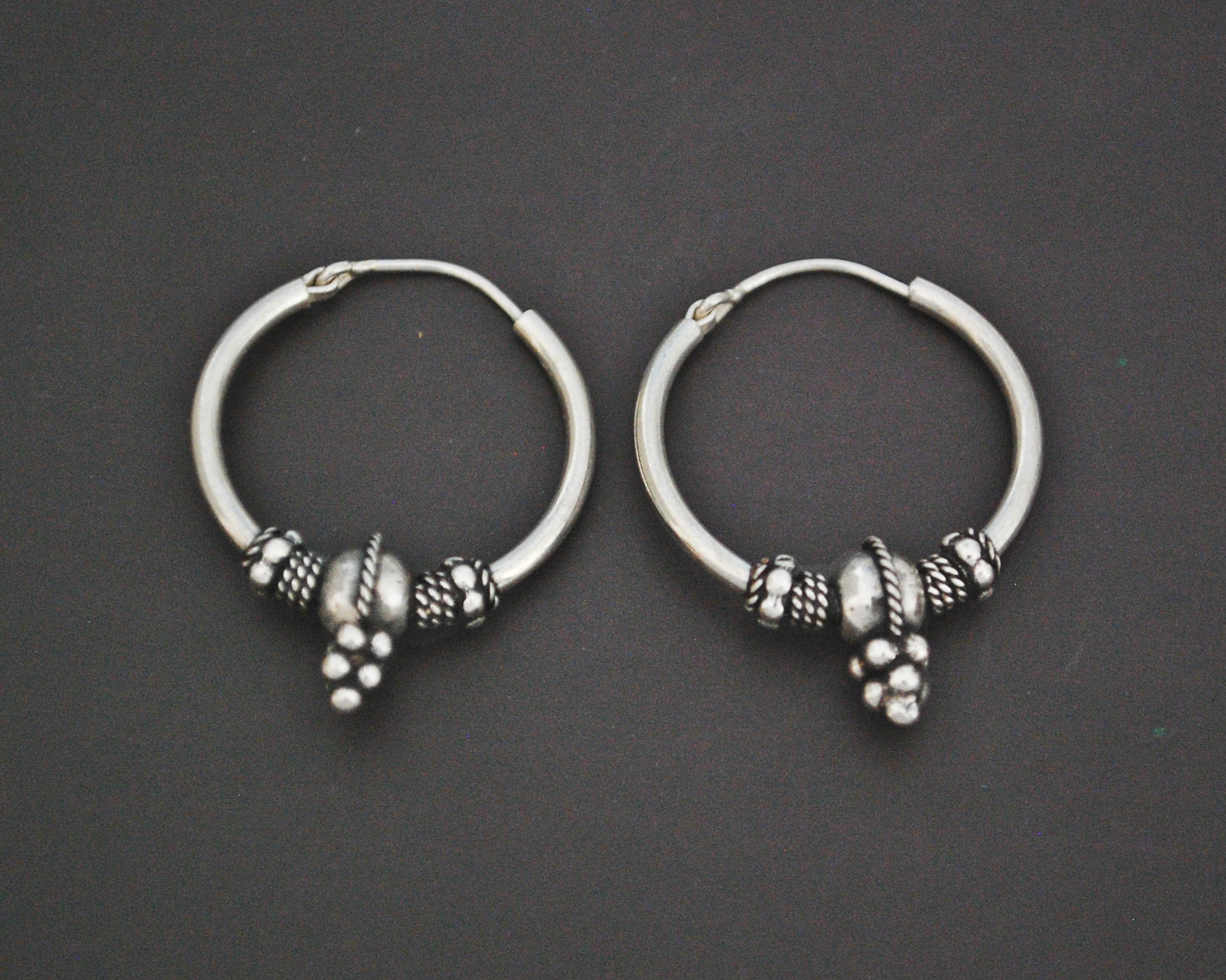Ethnic Bali Hoop Earrings - SMALL