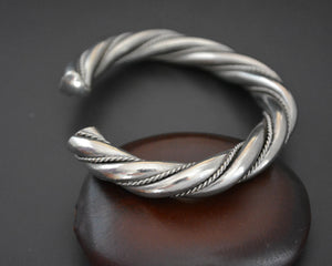 Bold Twisted Silver Cuff Bracelet