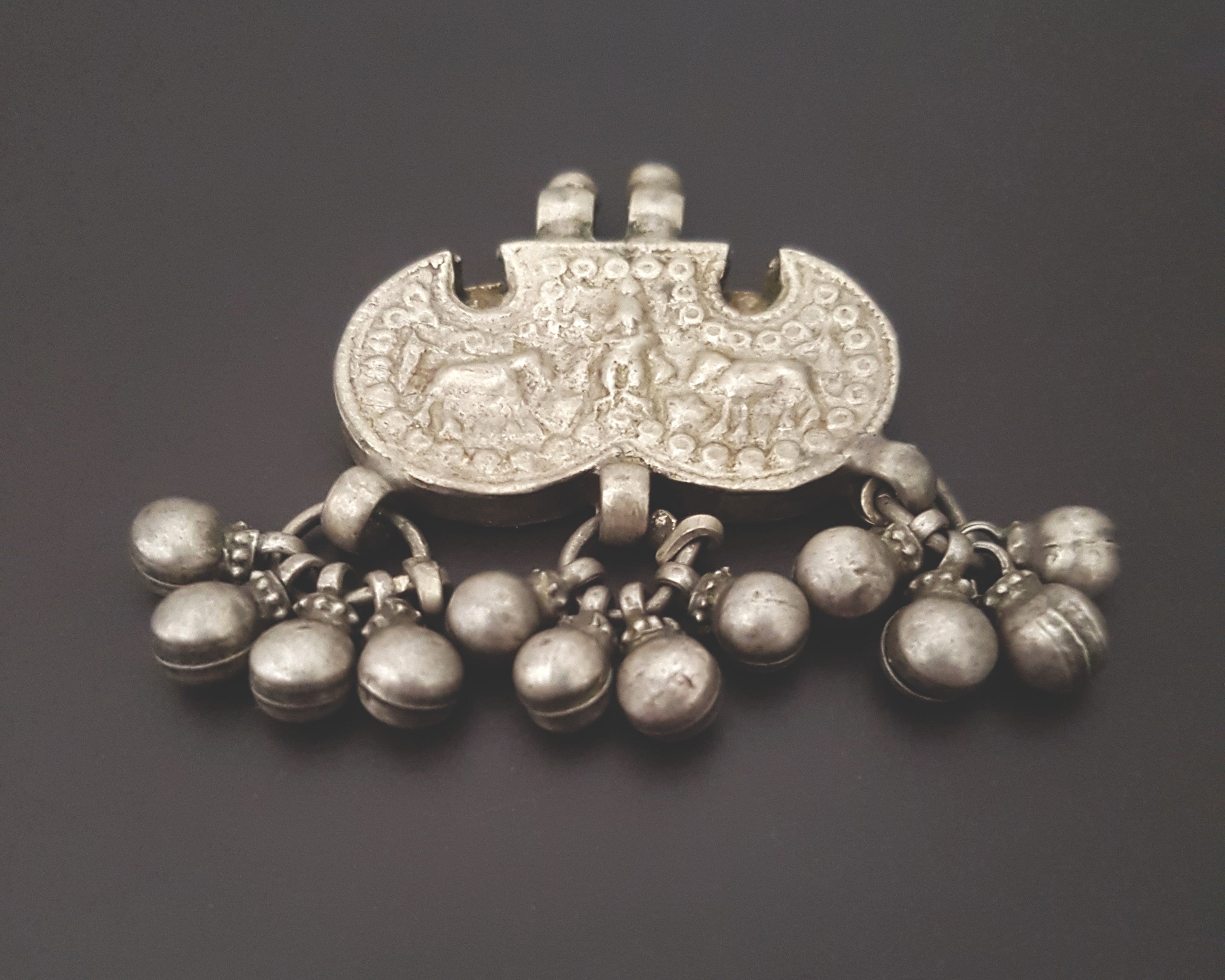 Rajasthani Silver Pendant with Bells