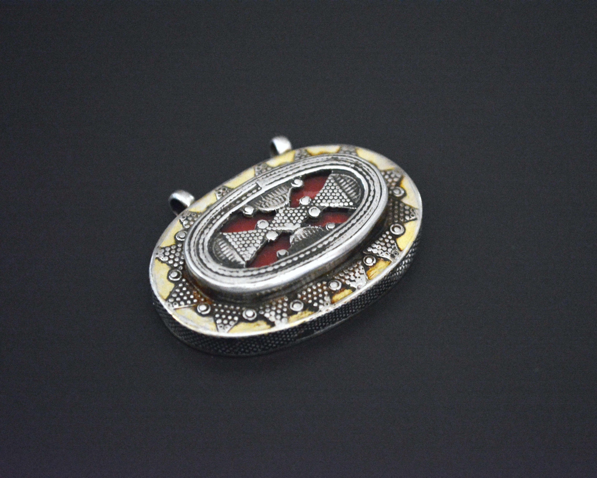 Gilded Silver Kazakh Pendant with Two Bales