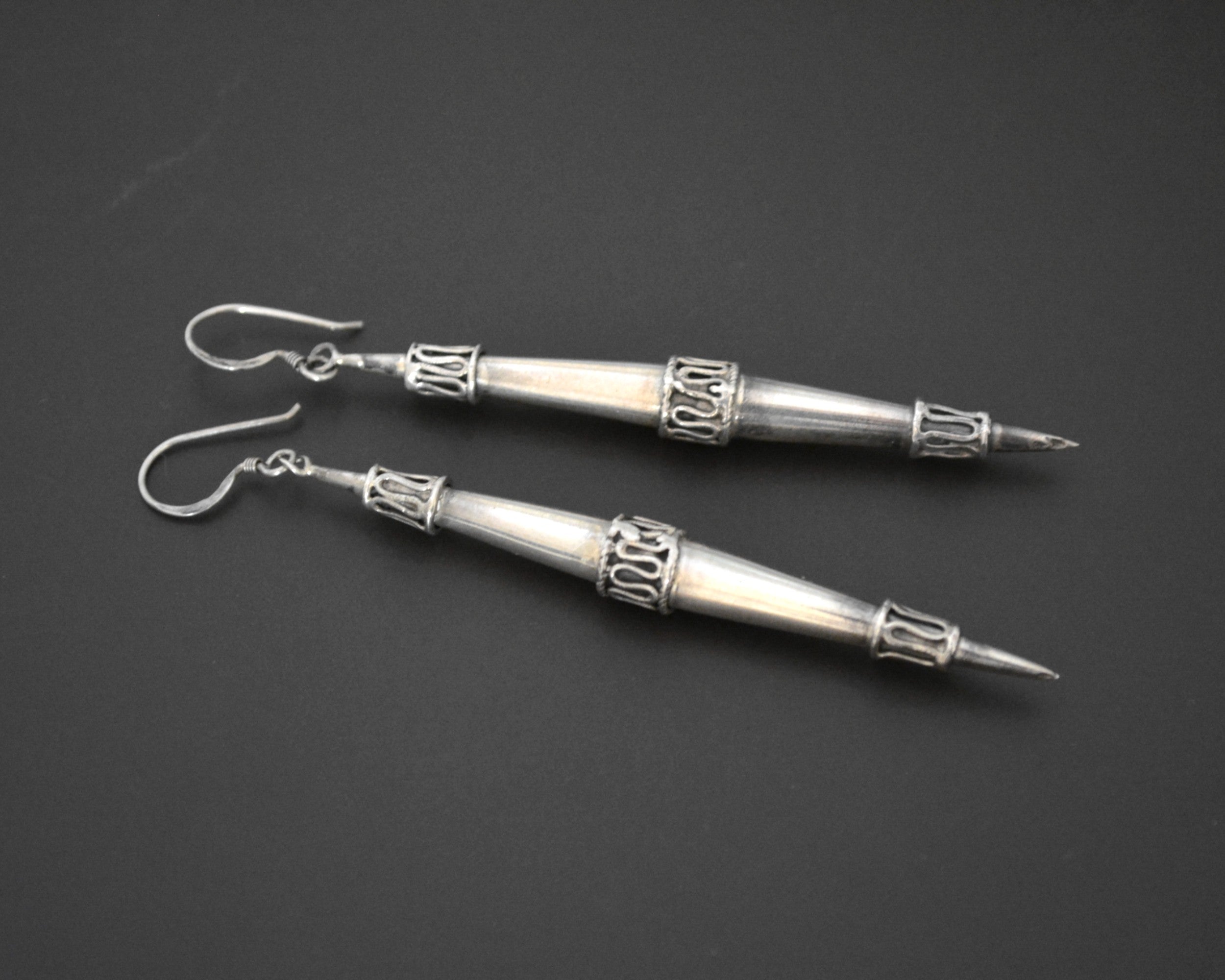 Long Spike Earrings - Sterling Silver