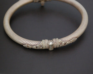 Ethnic Indian Silver Bracelet from India - Hinged
