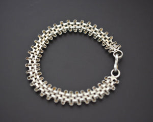 Rajasthani Silver Flower Link Bracelet