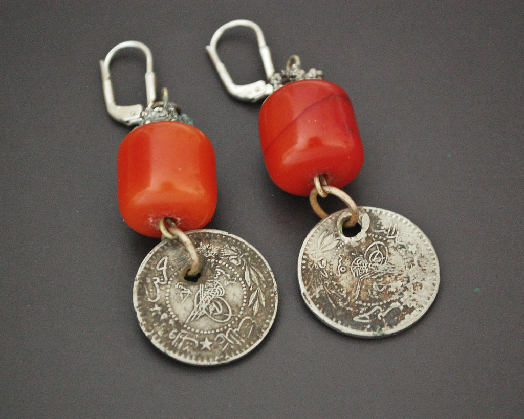 Bedouin Coin Resin Dangle Earrings