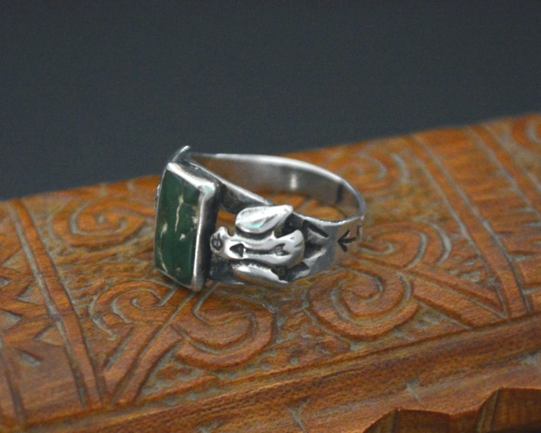 Navajo Thunderbird Turquoise Ring - Size 6