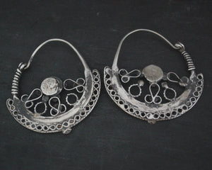 Reserved E. - Antique Afghani Hoop Earrings with Coral