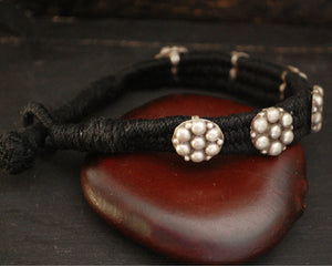 Rajasthani Silver Cotton Bracelet