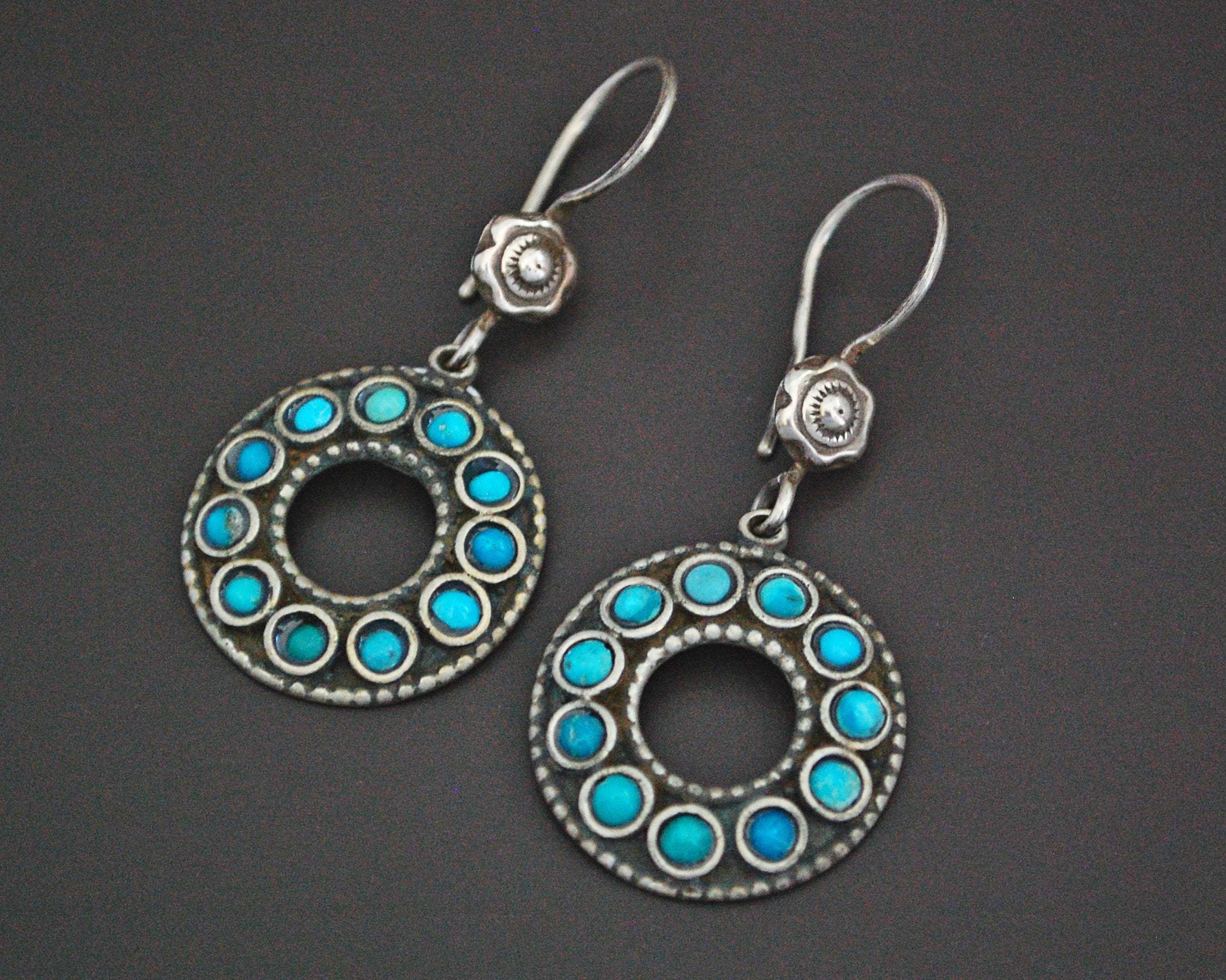 Ethnic Turquoise Earrings from India