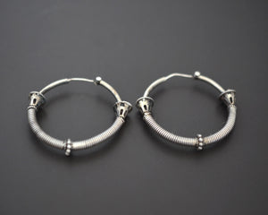 Ethnic Bali Hoop Earrings with Wire - Medium/Large