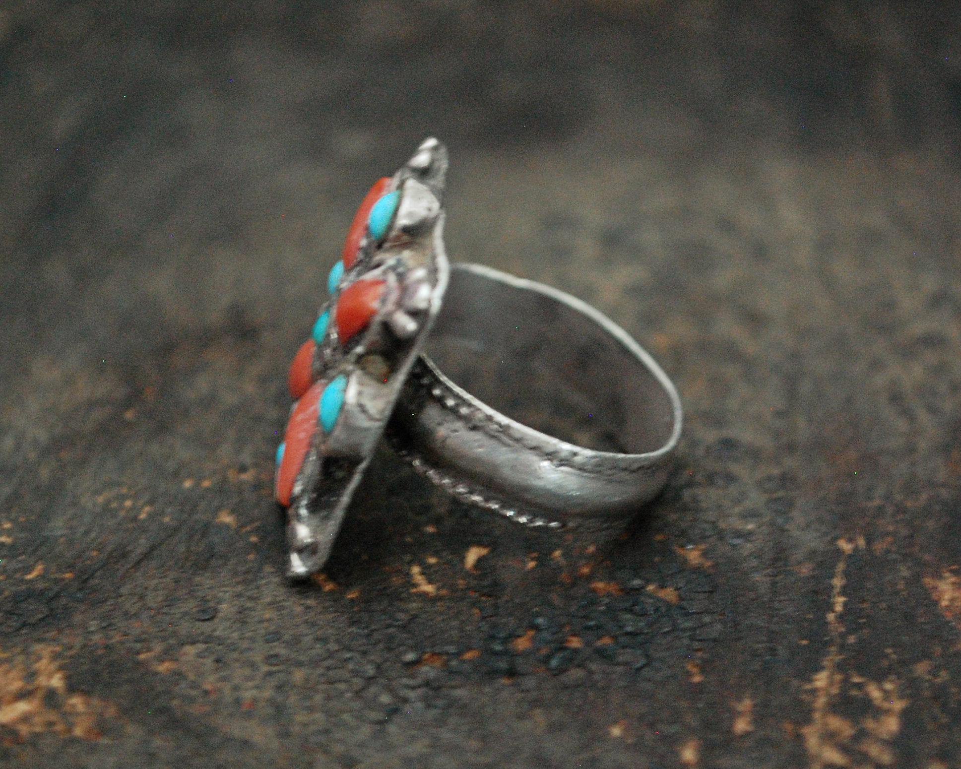 Coral Turquoise Ring from Ladakh