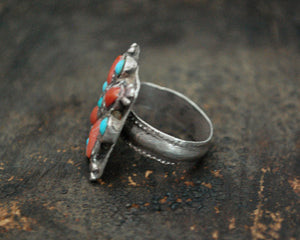 Coral Turquoise Ring from Ladakh