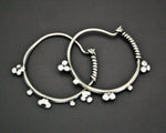 Afghani Hoop Earrings with Silver Dots - MEDIUM