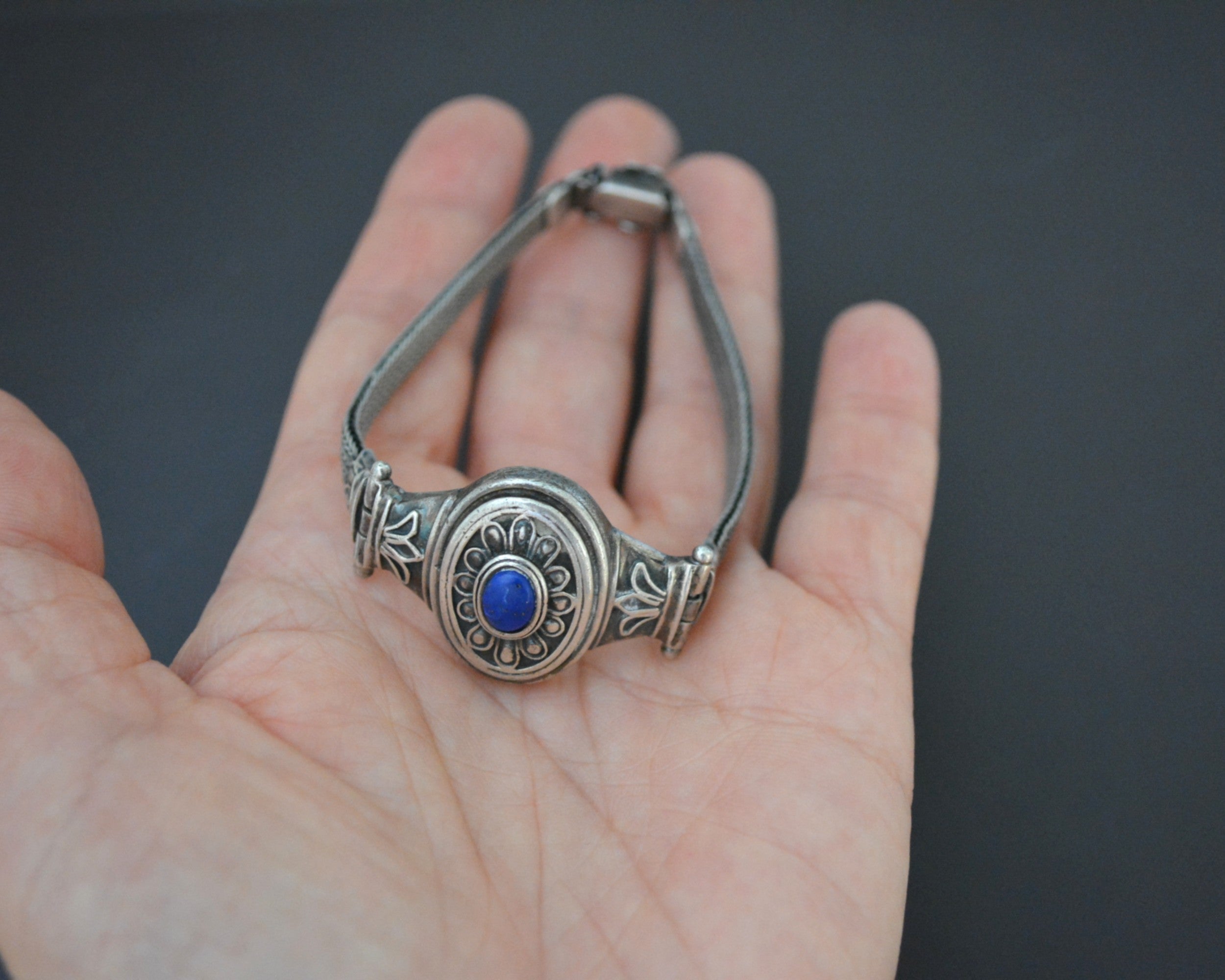Ethnic Lapis Lazuli Snake Chain Bracelet