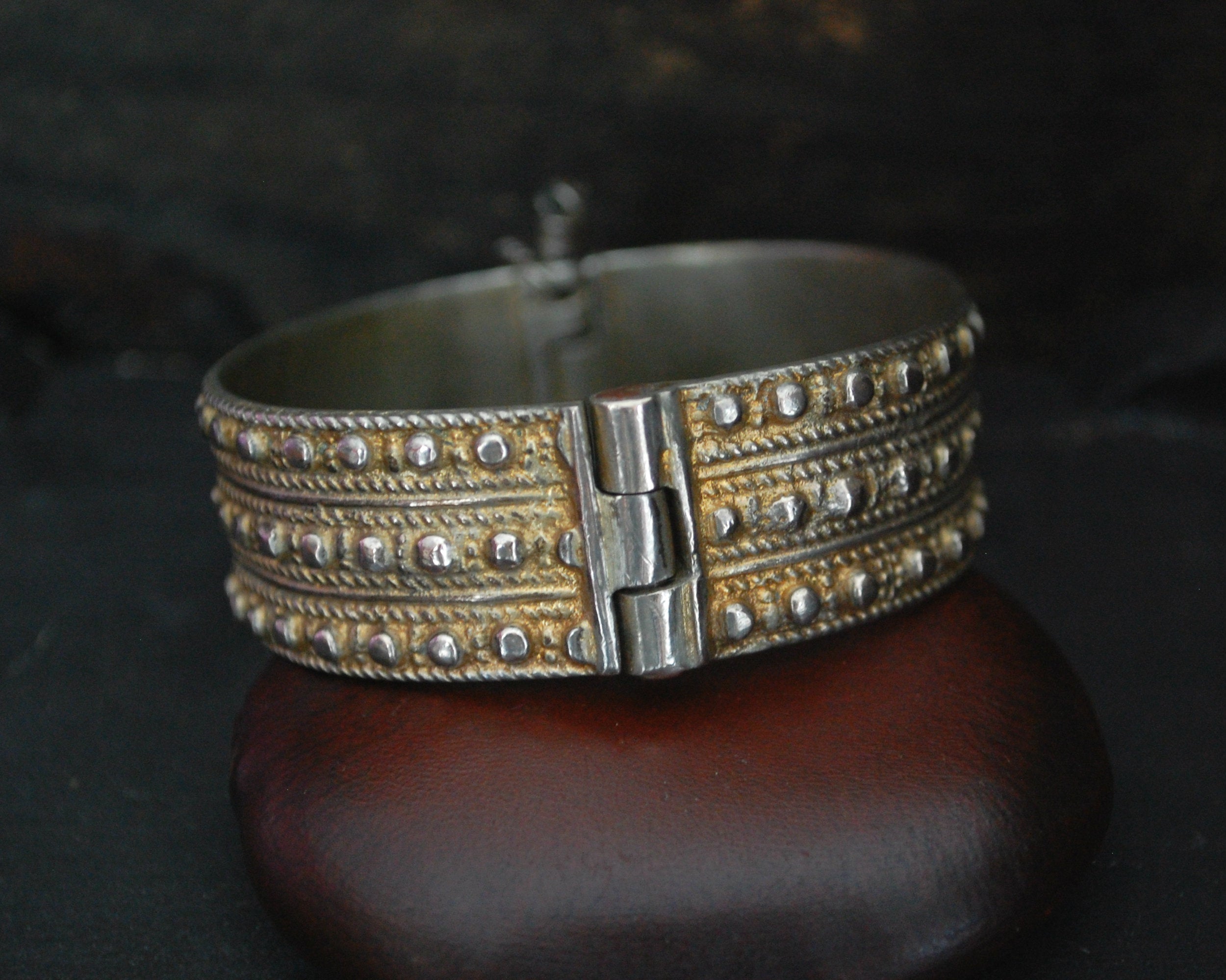 Old Palestinian Silver and Gilded Bracelet
