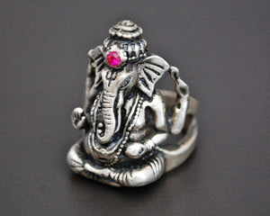 Ganesha Sterling Silver Ring - Size 4.75 - Small