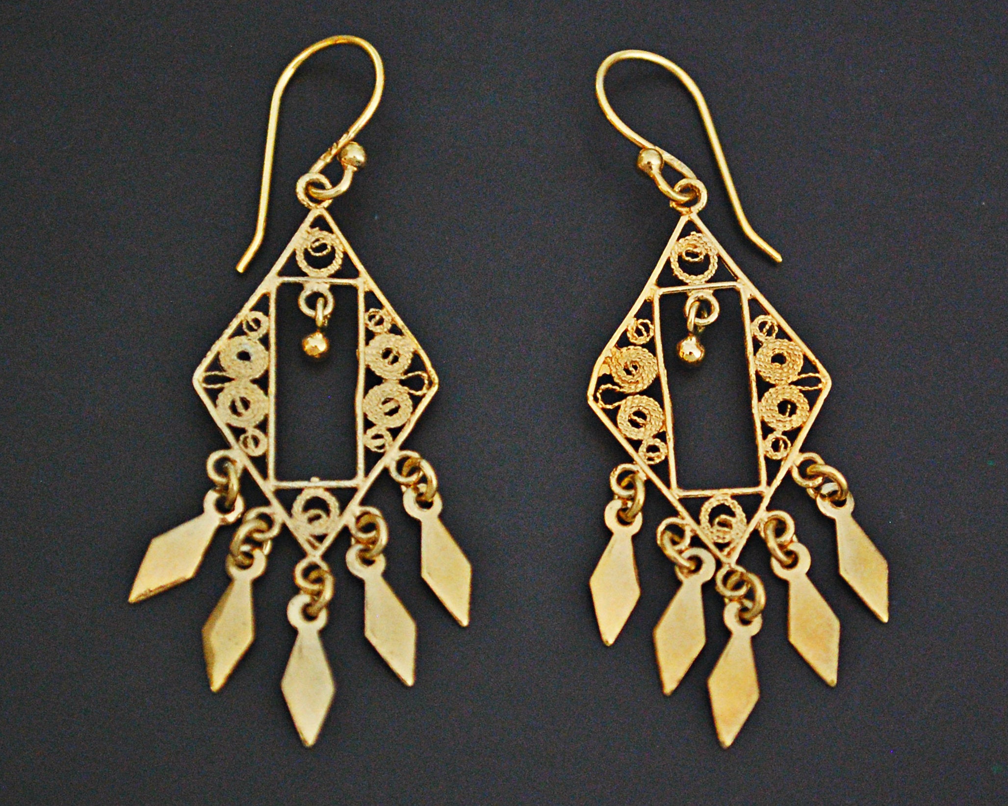 Ethnic Gilded Earrings from India