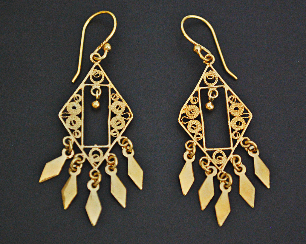 Ethnic Gilded Earrings from India