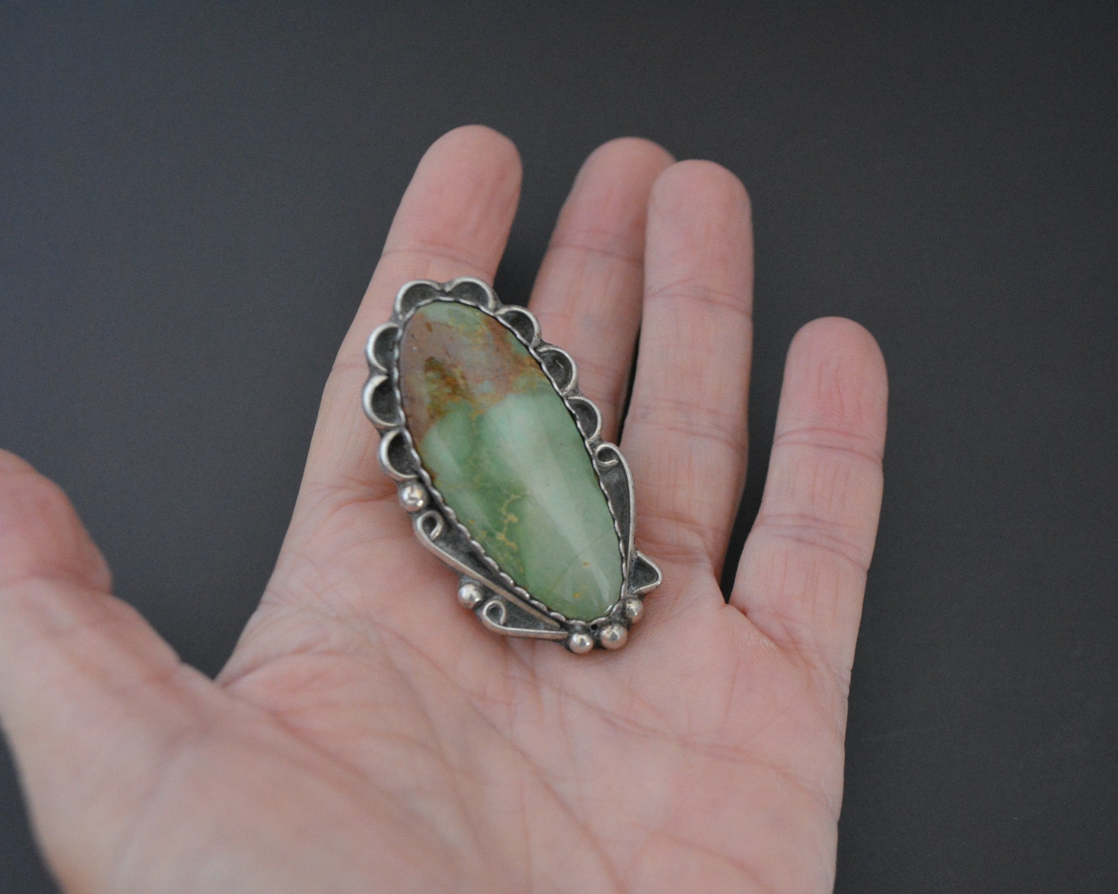 Huge Navajo Turquoise Ring - Size 7.5
