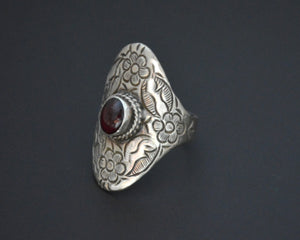 Nepali Silver Garnet Ring - Size 9