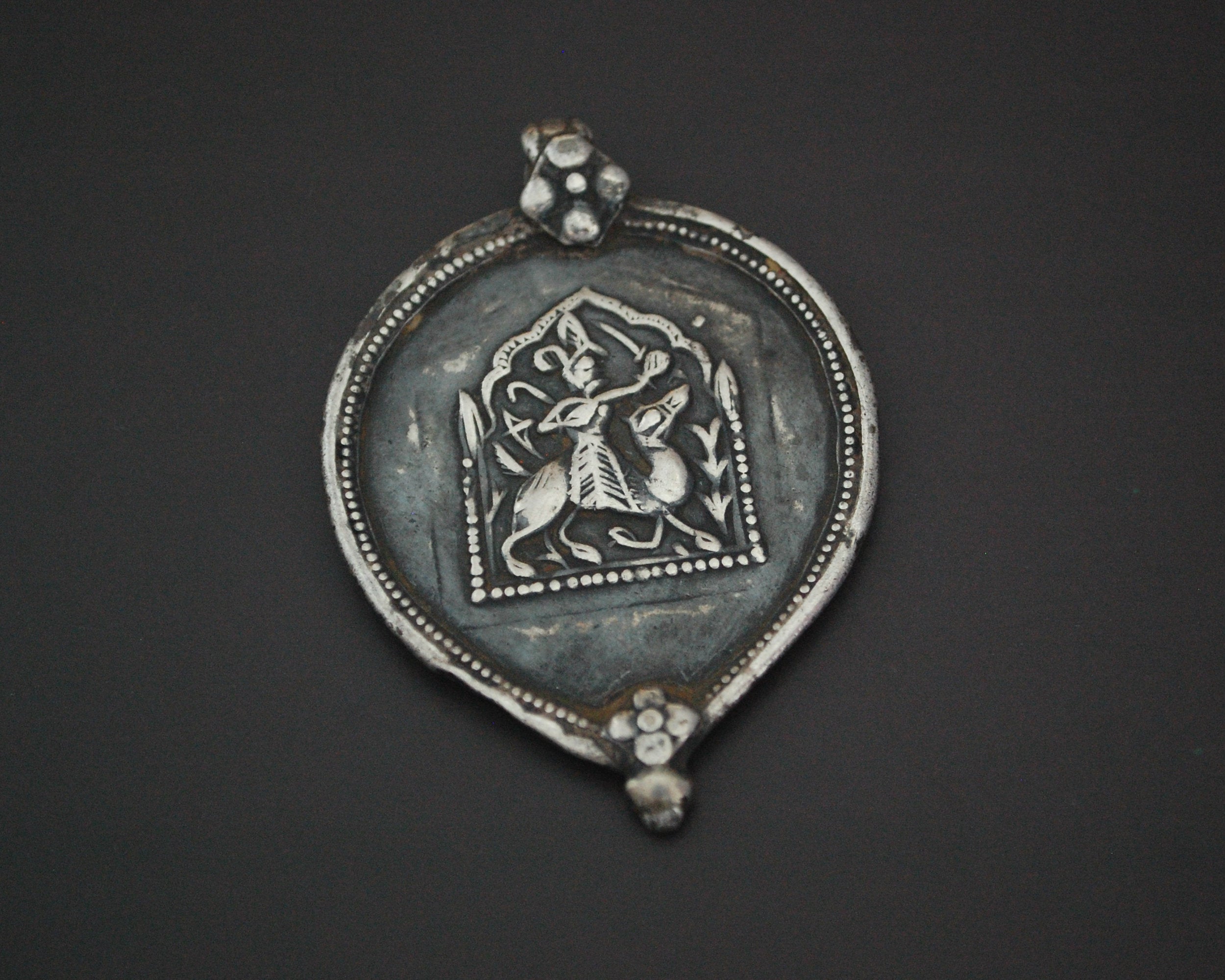 Old Rajasthani Silver Hindu Diety Amulet