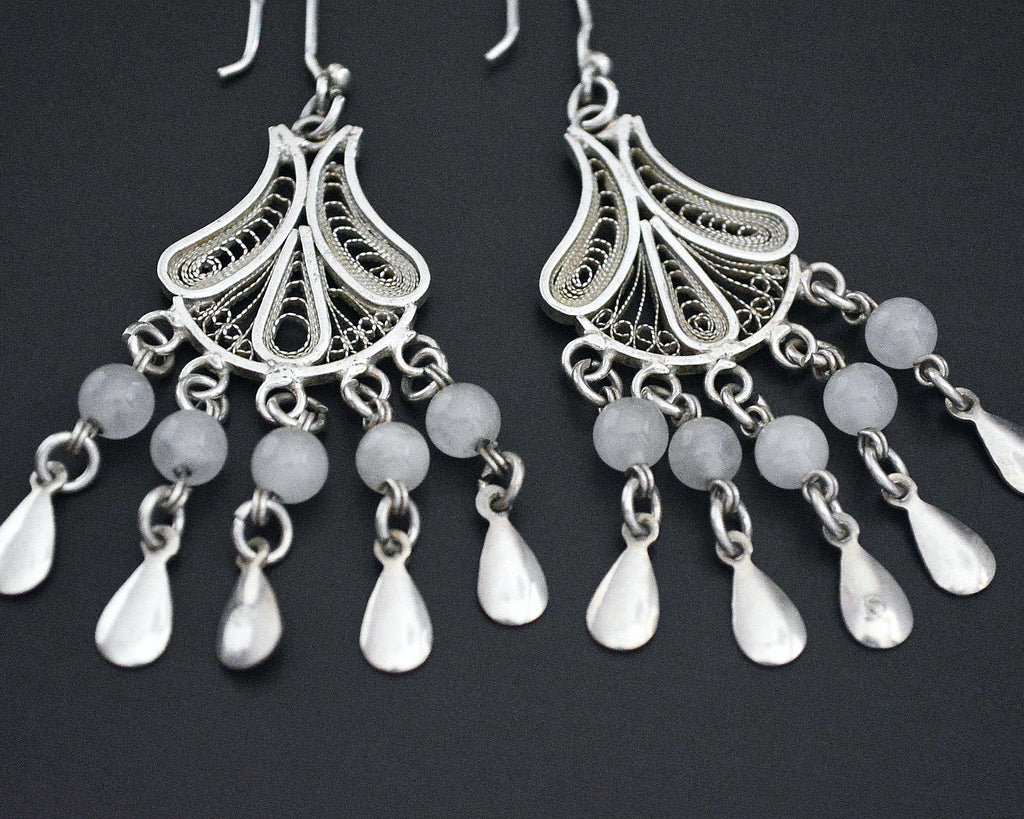 Moonstone Filigree Chandelier Earrings