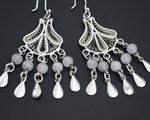 Moonstone Filigree Chandelier Earrings