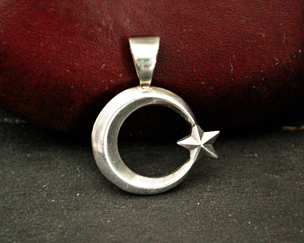 Crescent Moon and Star Pendant
