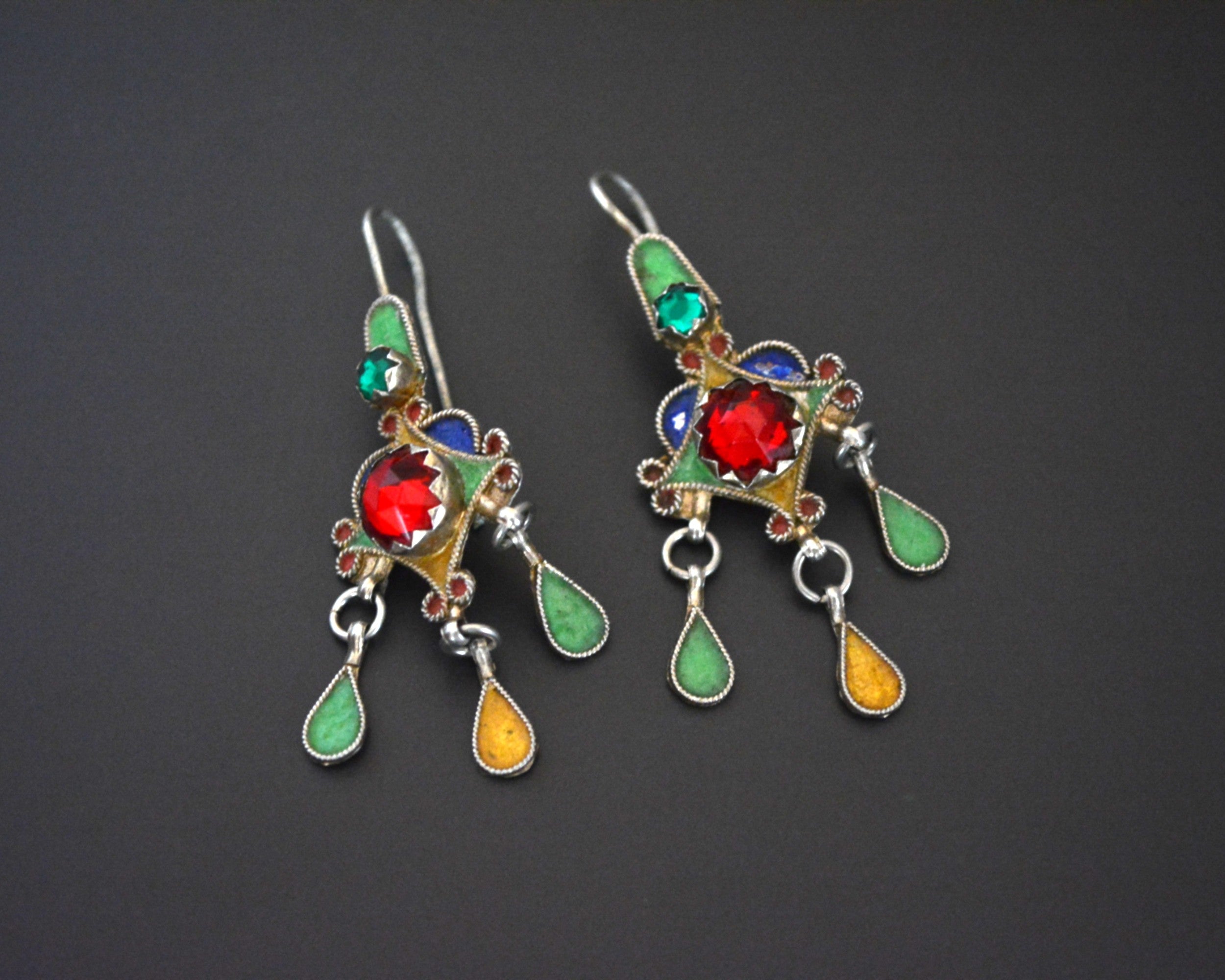 Berber Enamel Glass Earrings