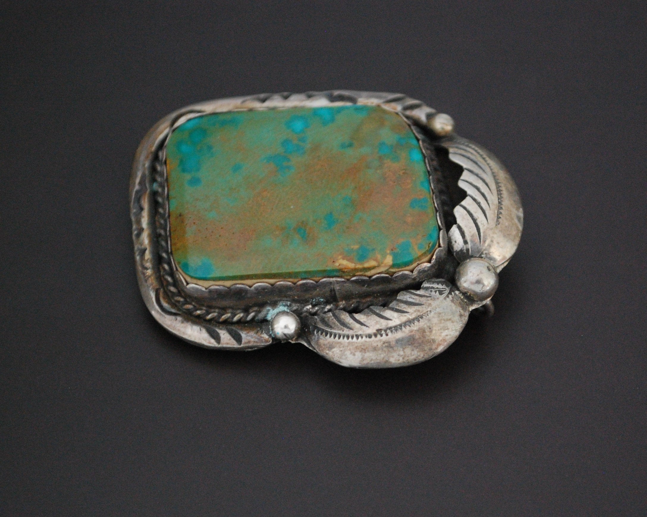 Old Navajo Turquoise Pendant Brooch