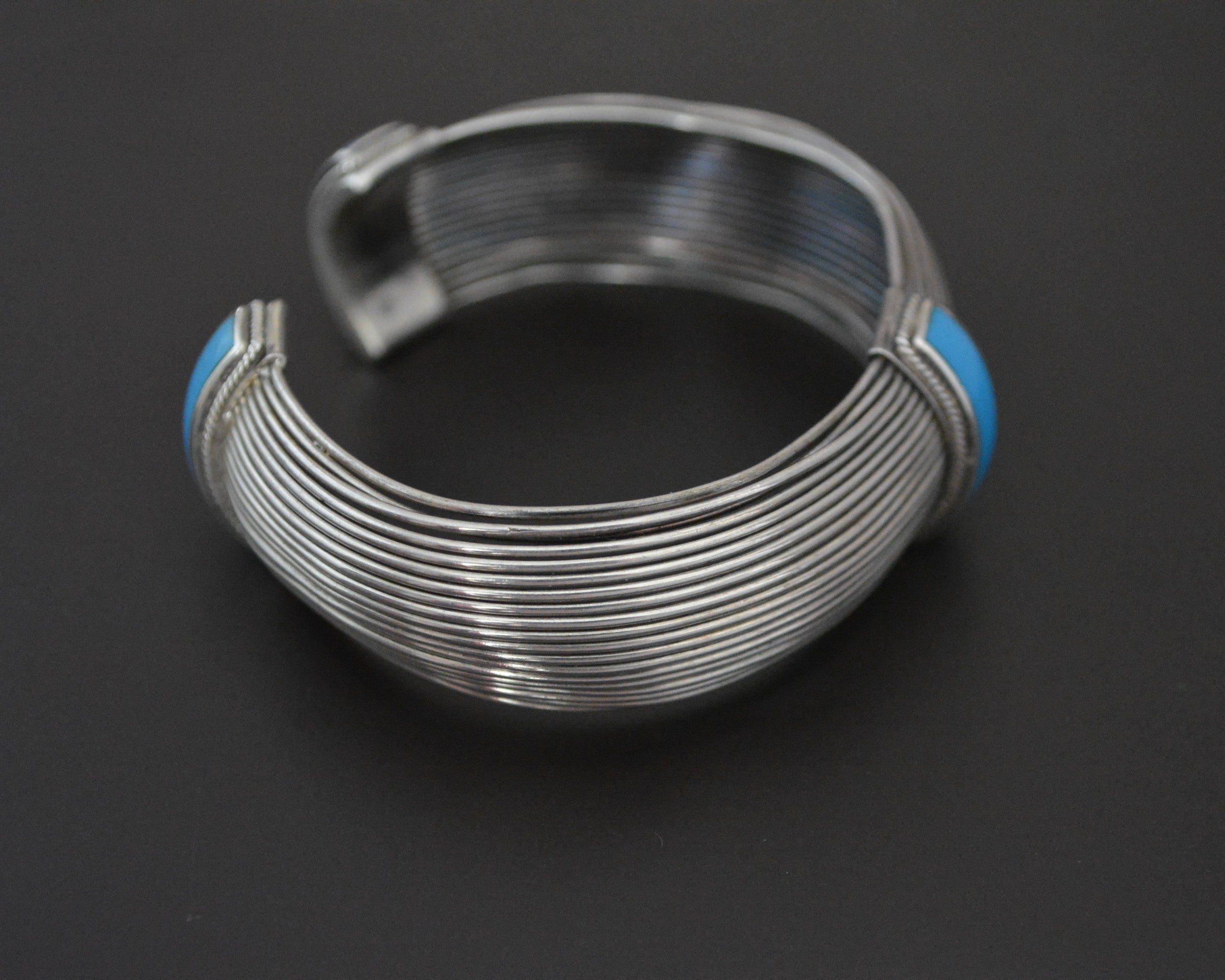 Native American Turquoise Wire Cuff Bracelet - SMALL - Flexible