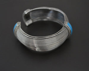 Native American Turquoise Wire Cuff Bracelet - SMALL - Flexible