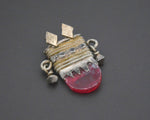 Yemeni Red Glass Pendant with Bells