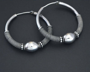 Large Ethnic Bali Hoop Earrings