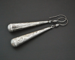 Silver Cone Dangle Earrings