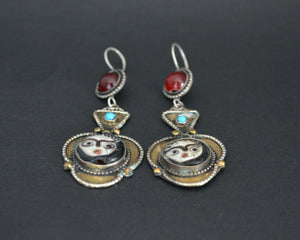 Afghani Dangle Earrings with Face Beads