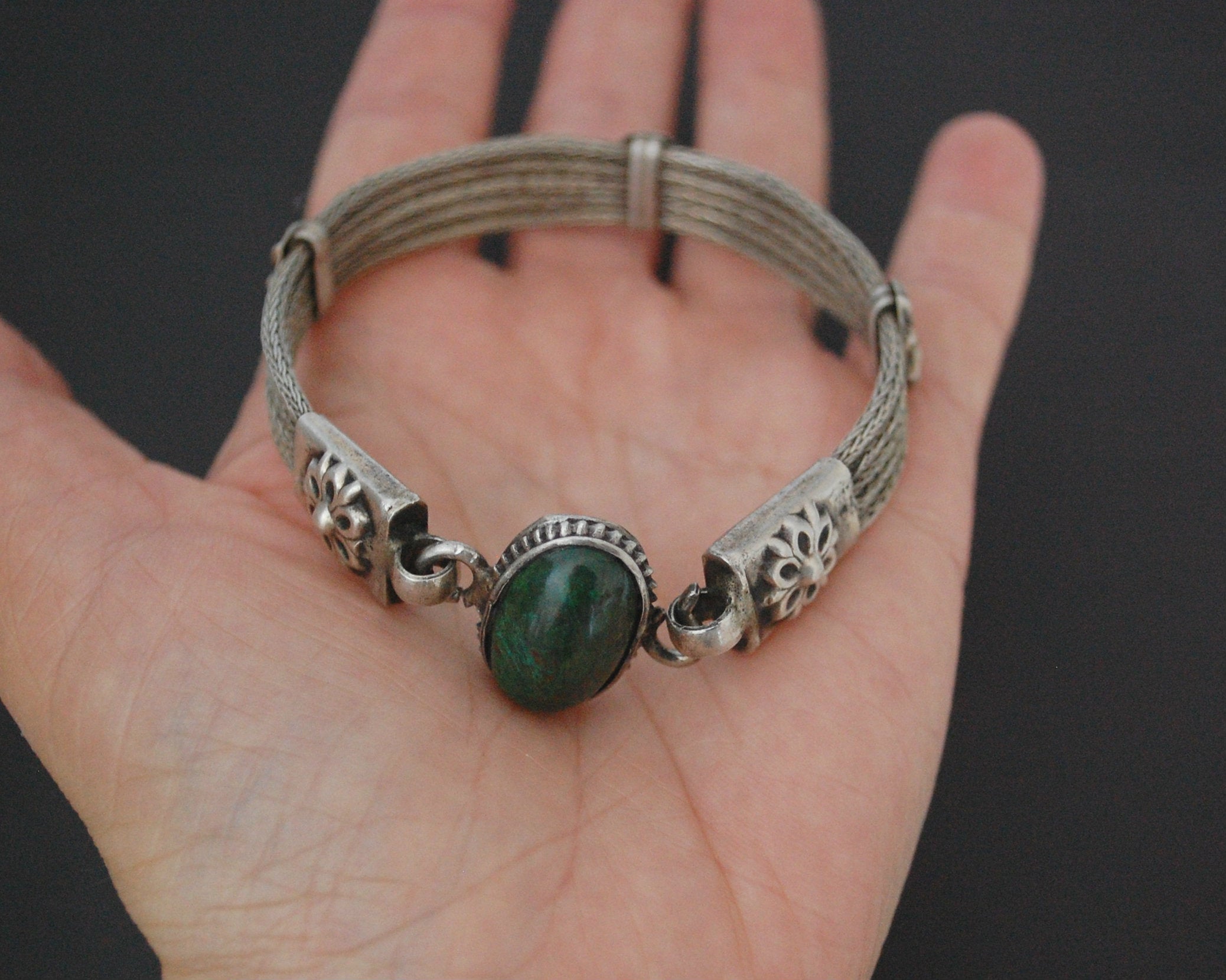 Rajasthani Snake Chain Bracelet with Chrysocolla