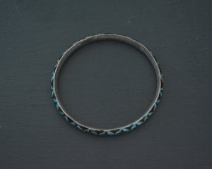 Indian Blue Enamel Bangle Bracelet - SMALL/MEDIUM