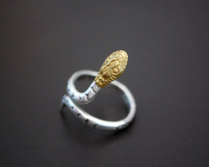 Mexican Snake Ring with Brass Head - Size 6