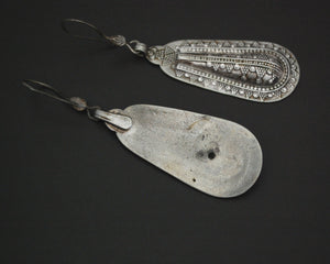 Vintage Long Kazakh Silver Earrings