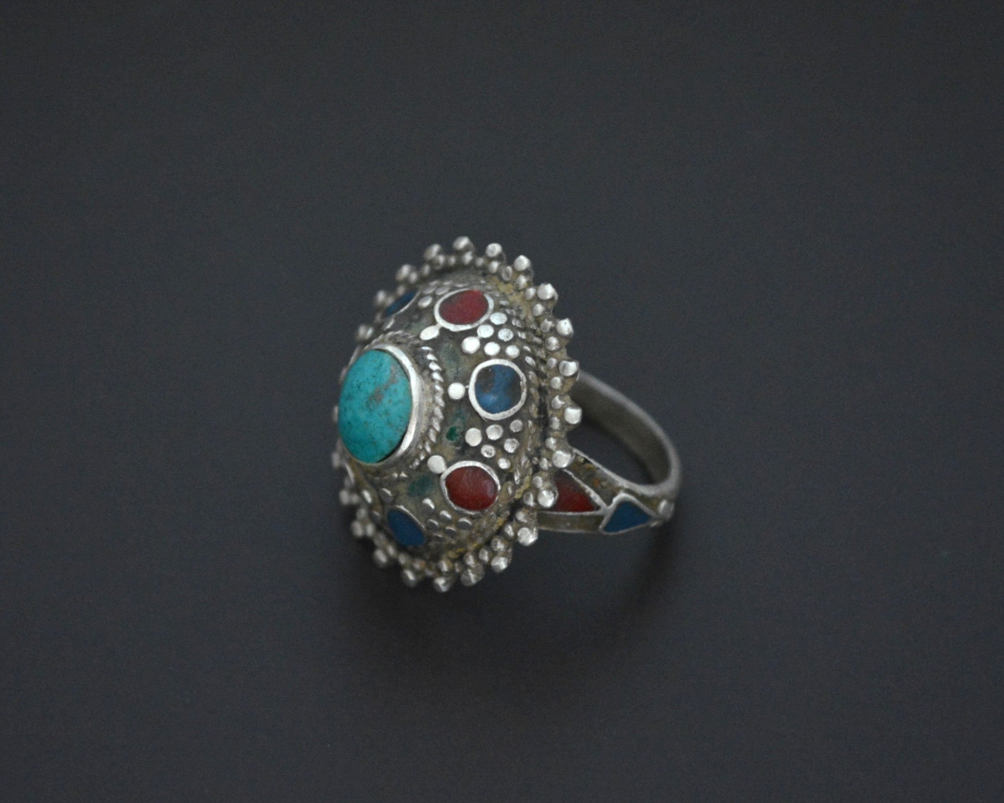 Afghani Turquoise Ring - Size 8.5