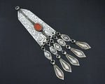 Long Turkmen Pendant with Carnelian and Dangles