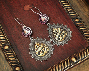 Afghani Silver and Gilded Dangle Earrings