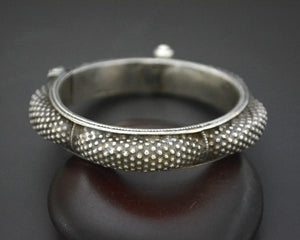 Small Ethnic Tribal Indian Silver Bracelet - Hinged